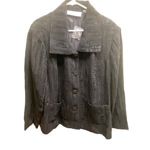 Simonton Says Textured Crinkle Button Down Blazer Jacket with Pockets Size 2X